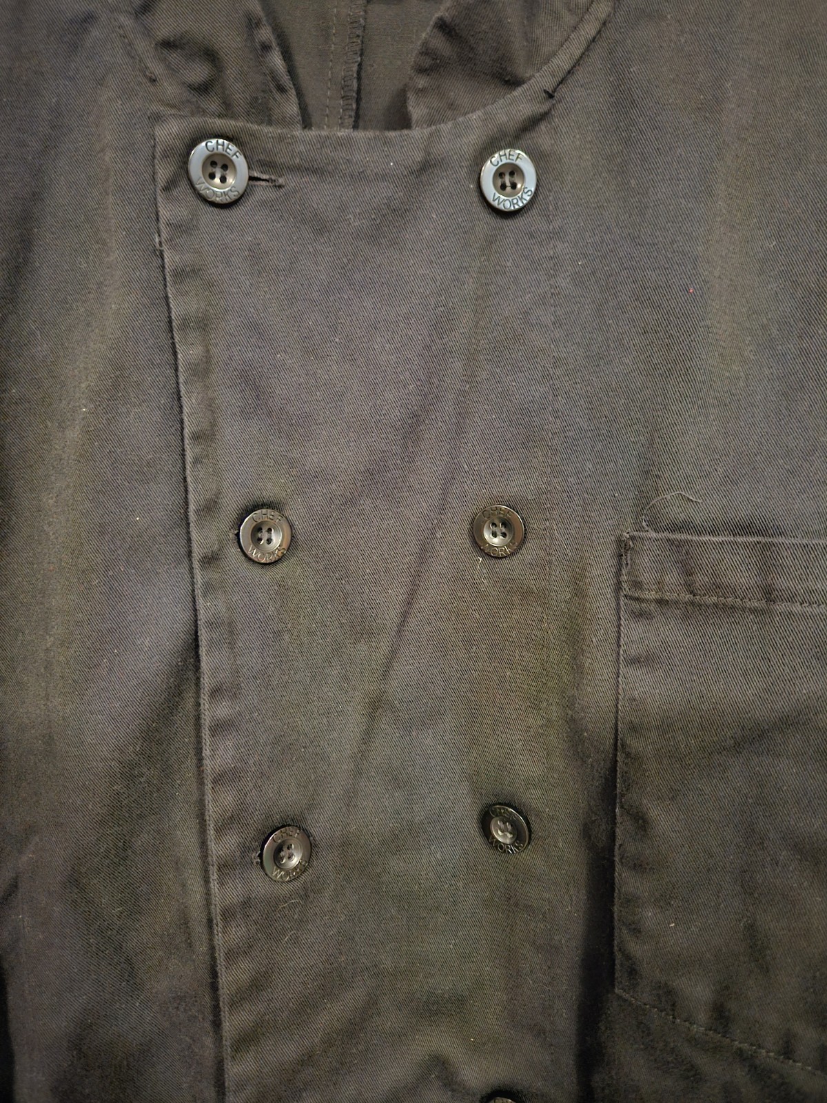 Chef Works Short Sleeve Chef Coat Men's XL Black Good Condition