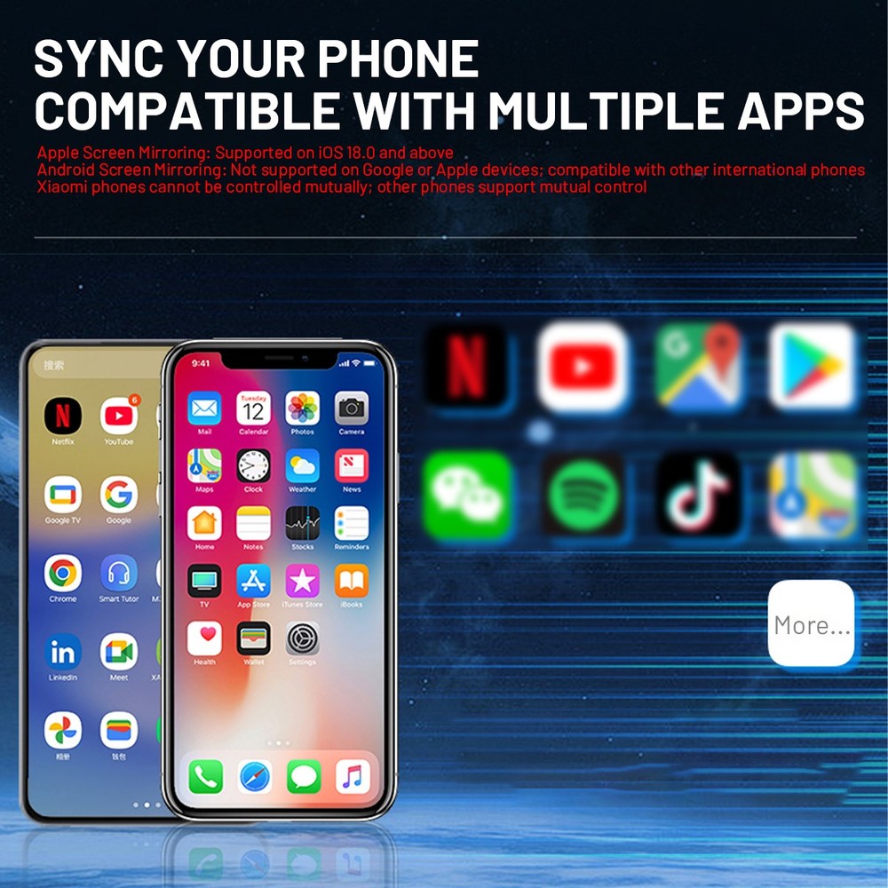 4-in-1 Wireless CarPlay/Android Auto /Mirror Link /AirPlay Adapter Box Plug&Play