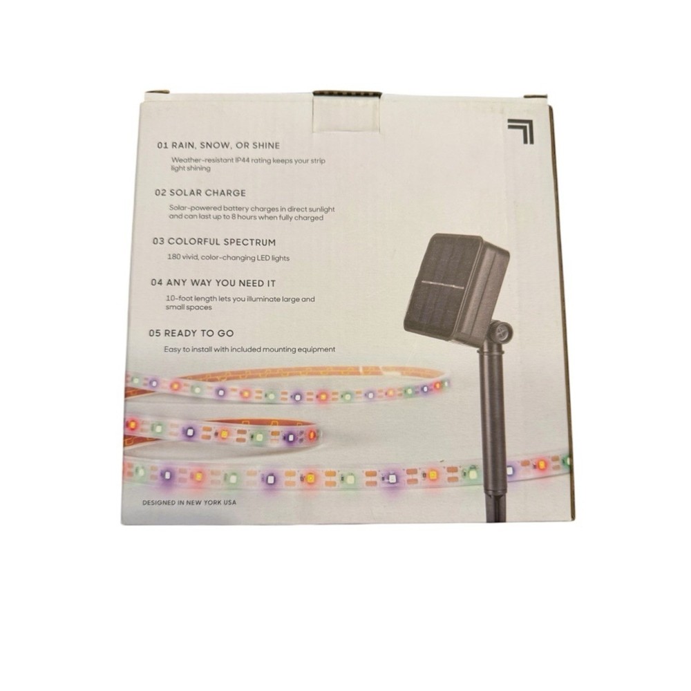 Sharper Image 10Ft Solar Powered LED Strip Light NEW