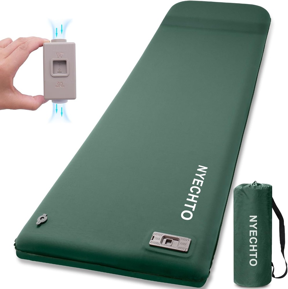 Self Inflating Sleeping Pad W/ Electric Pump 3.14" Ultra-Thick Memory Foam