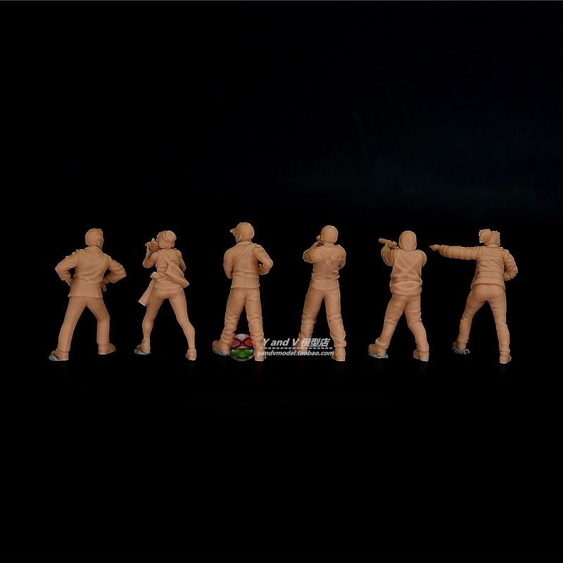 3D printed Modern 1/72 US "Agent/Bodyguard Combat posture" 6 man group model
