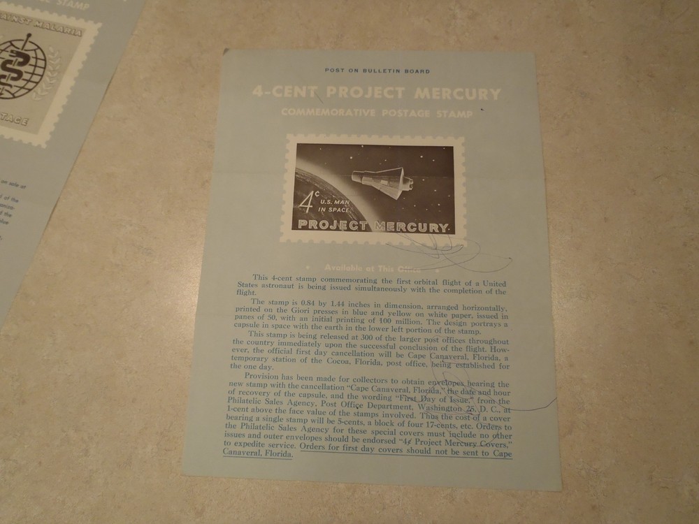 Vintage Postage Stamp Bulletin Poster Lot 1960s Post Office Air Mail 1962 1963