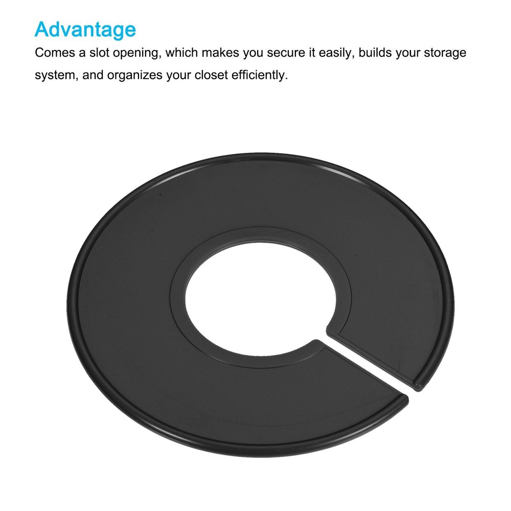 Clothes Dividers 10pcs Reusable Wardrobe Separator Round Hook Black