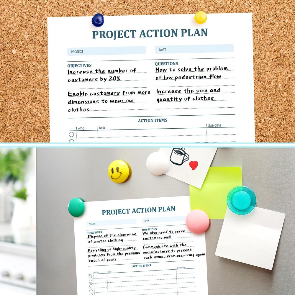 Maitys 200 Sheets 4 Pads Project Action Planner Notepad Project Management wi...