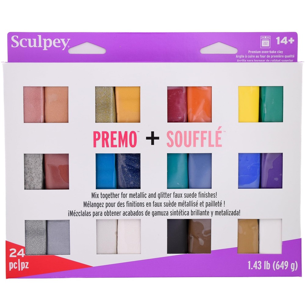 : Multipack - Premo + Souffle - 24 Unique Color-Glitter Bars, Sampler Pack, N...
