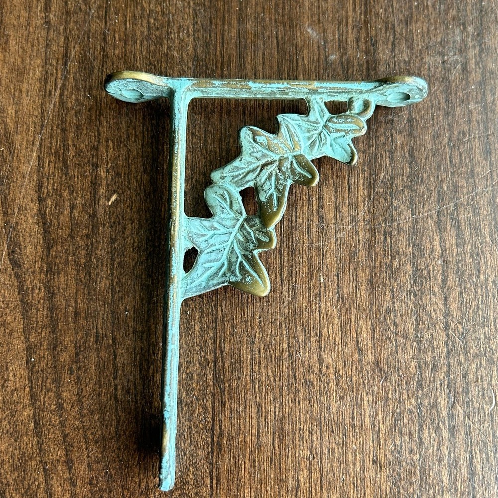 Vintage decorative corner bracket vine design brass