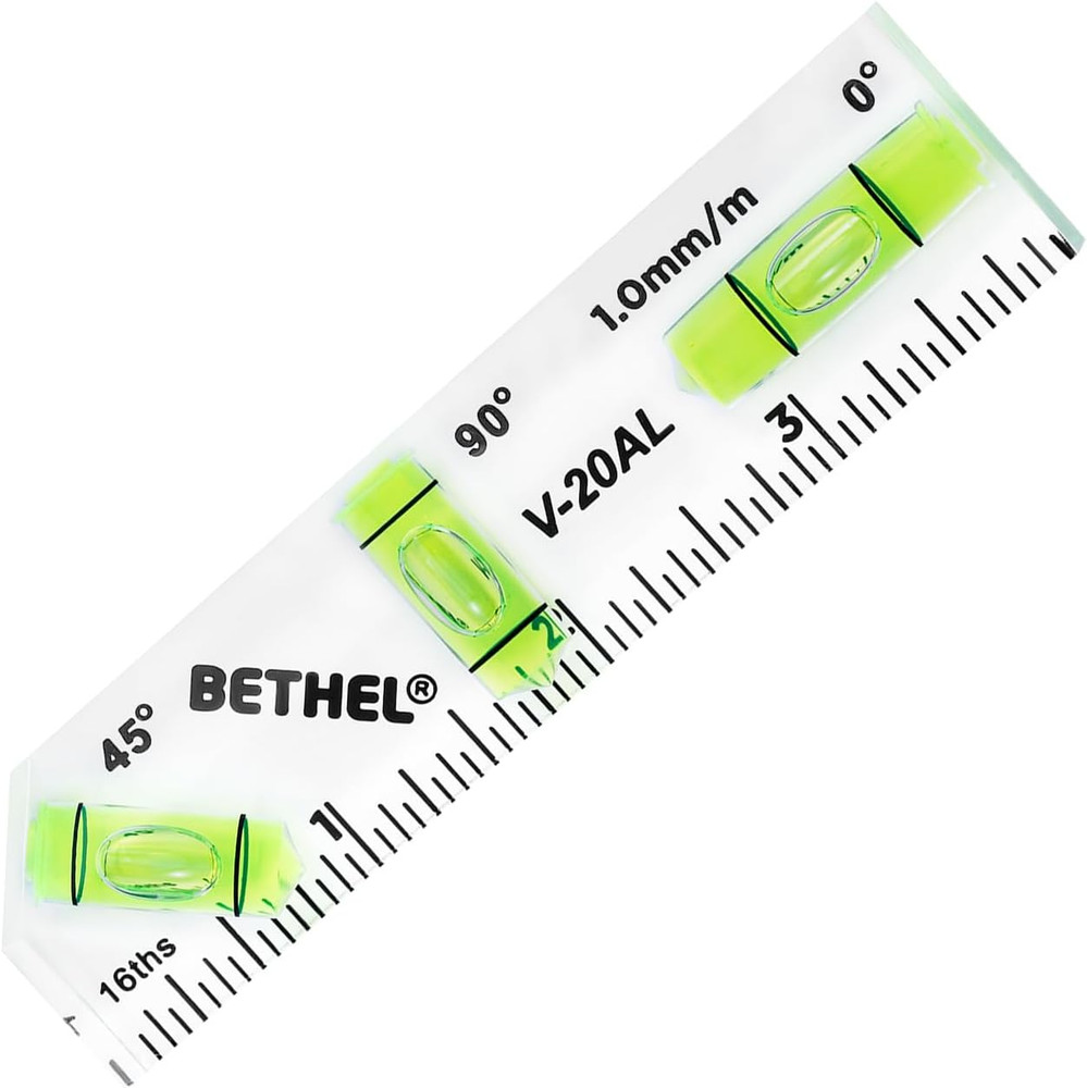 Mini Bubble Level - 3-in-1 Multi-Angle (45°/90°/180°) Cross-Check Pocket Spir...