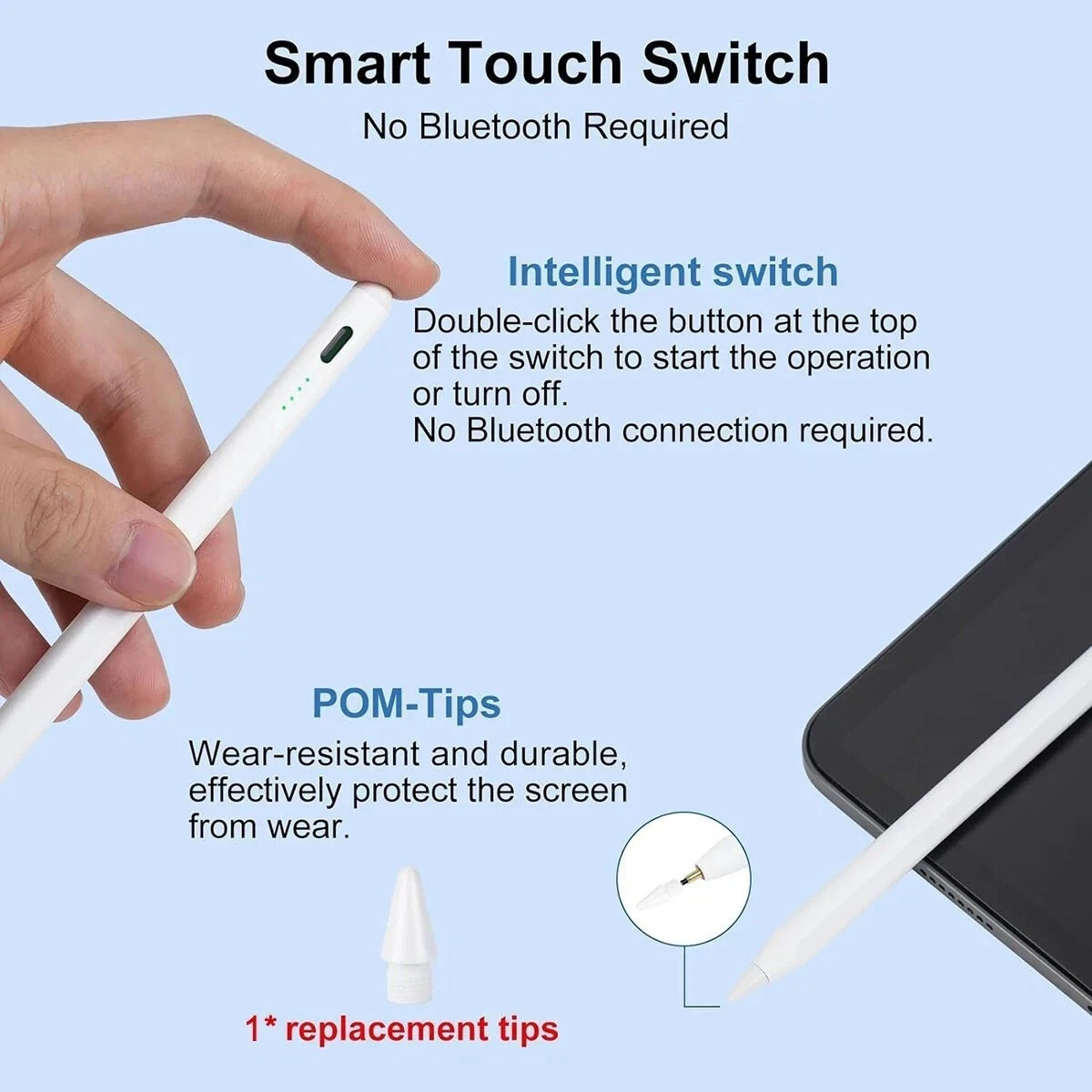 Stylus Pen for iPad 2018-2025, Apple Pencil for iPad 11th A16/10/9/8/7/6 Gen