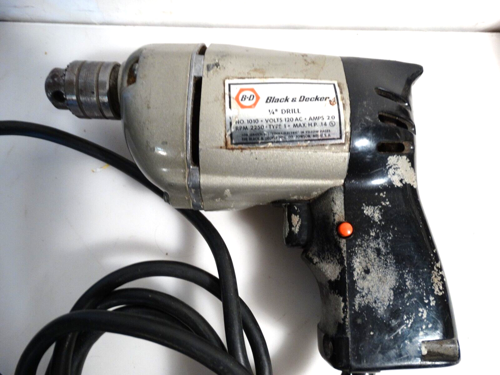 vintage black decker 1/4" electric drill Model 1010
