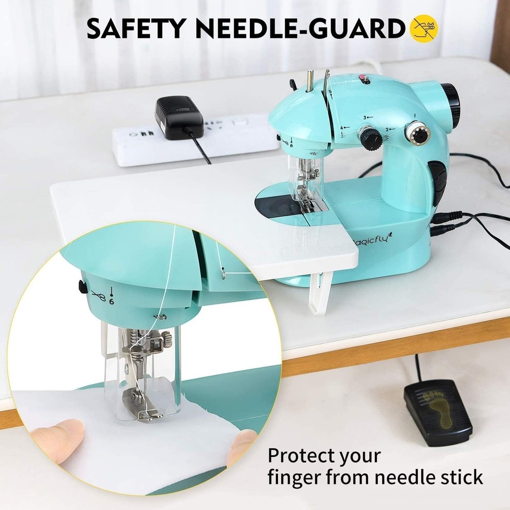 Mini Sewing Machine with Extension Table, Dual Speed Portable Sewing Machine ...