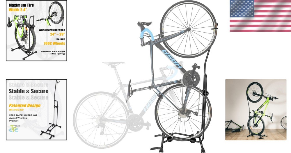 Secure Vertical & Horizontal Bicycle Stand for 29-Inch Bikes – Classic Design