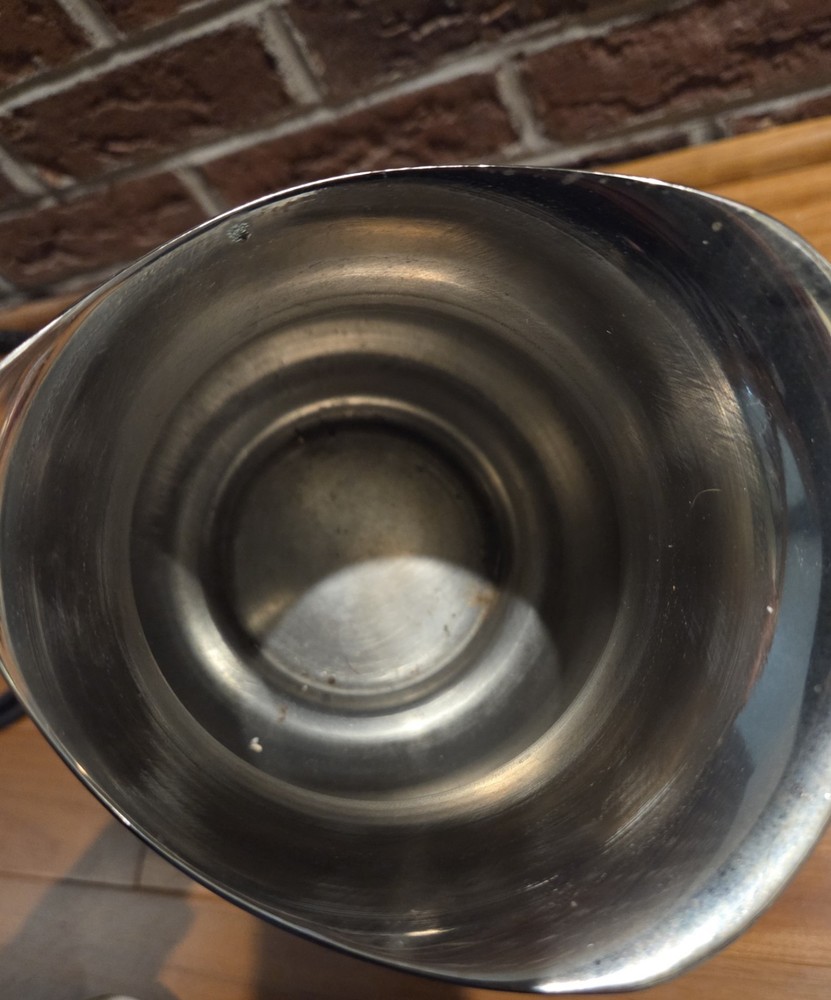 Silver Metal Water Pitcher with Decorative Handle