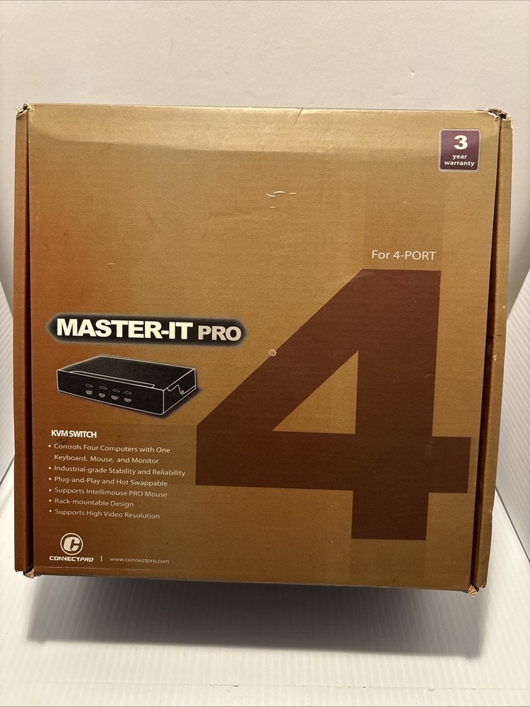 Master-IT Pro 4 Port KVM switch With OSD ConnectPro PR-14-Kit