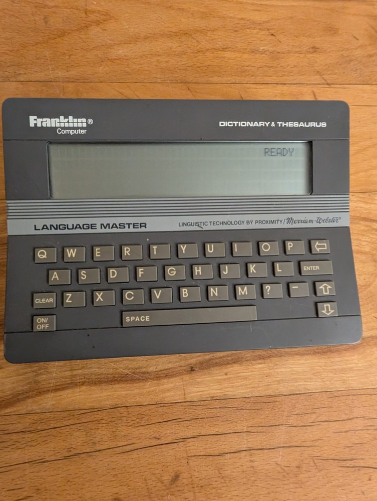 1987 Franklin Computer Dictionary Thesaurus LM-2000 Language Master Works