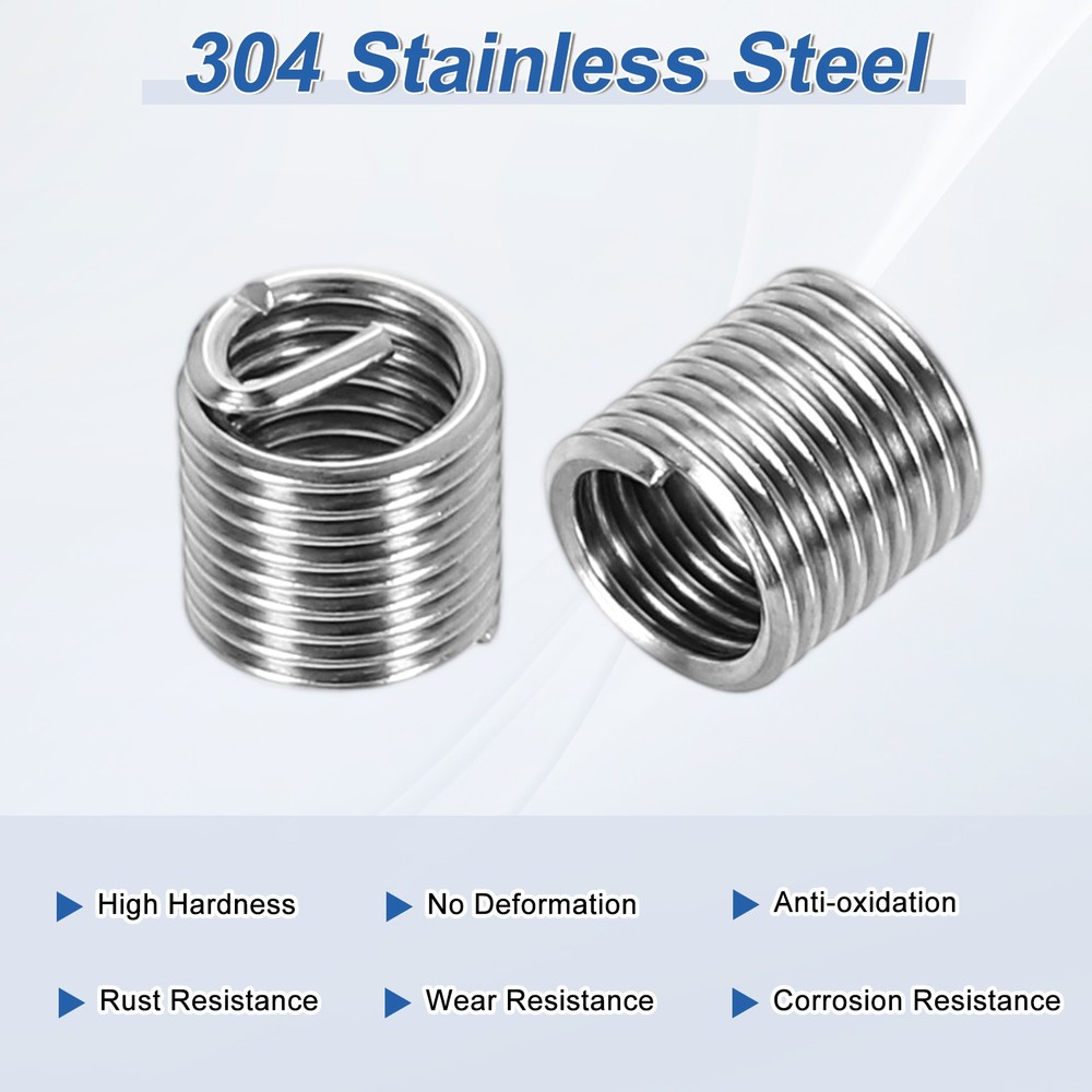 50pcs Wire Thread Inserts M3x0.5 Metric 2D 6mm Helical Threaded Sleeve