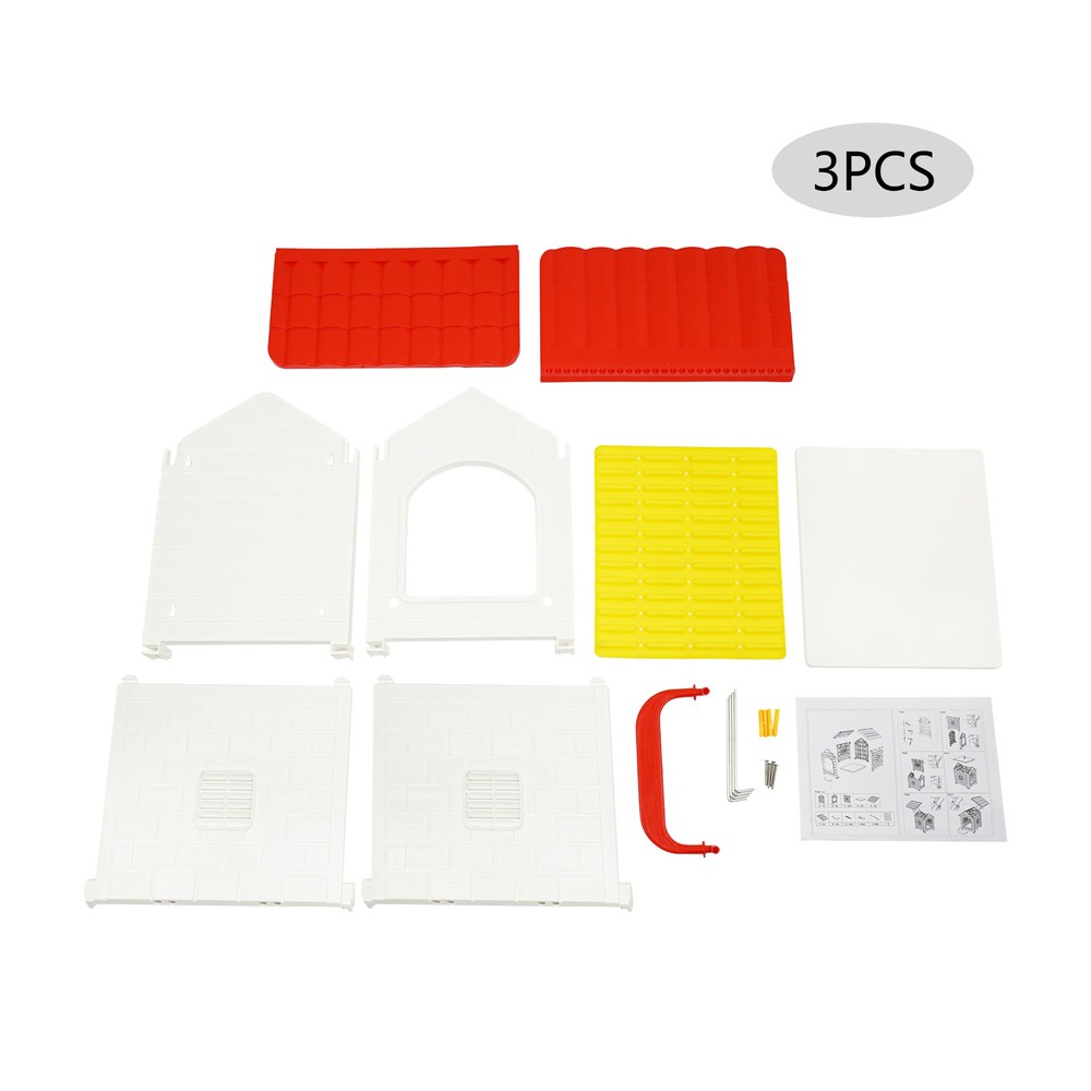 3 PCS Chicken Nesting Boxes Nesting Box with Nesting Pad for Laying Eggs Red
