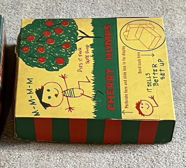 Vintage 5 Cent Cherry Humps Candy Bar General Store Display Box