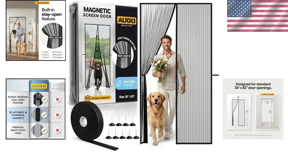 Self Sealing Mesh Door - Easy Install, Kid Friendly