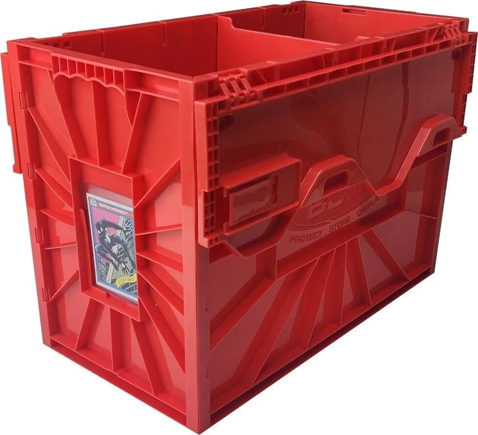 BCW Short Plastic Red Heavy Duty Acid Free Stackable Comic Book Storage Bin