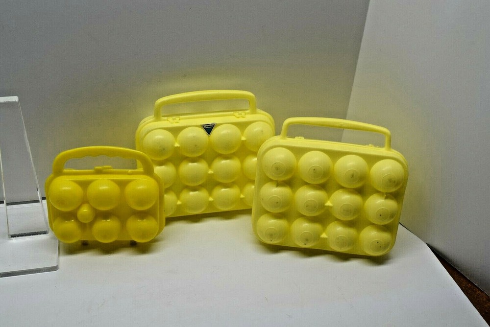3 CAMPING HIKING EGG HOLDERS EASY CARRY HANDLE Clean Compact Unbreakable Outdoor
