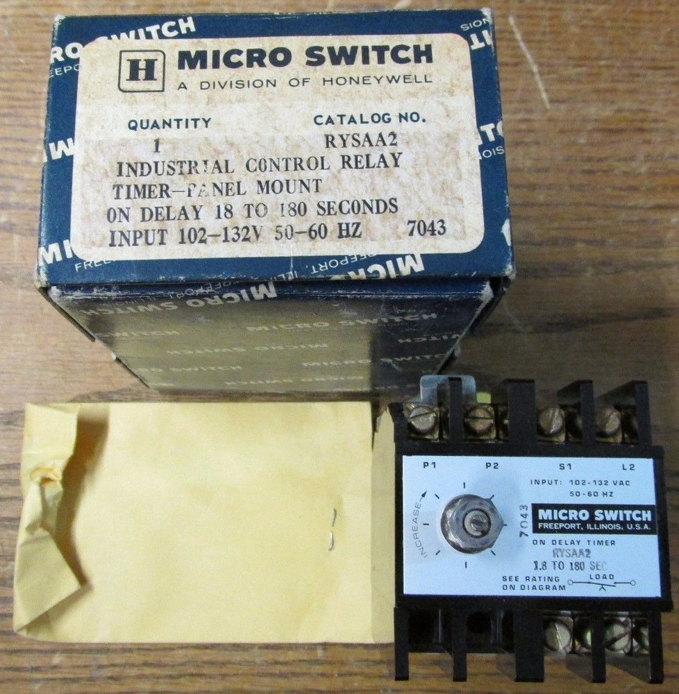 NEW NOS Micro Switch RYSAA2 On Delay Timer Industrial Control Relay 102-132V