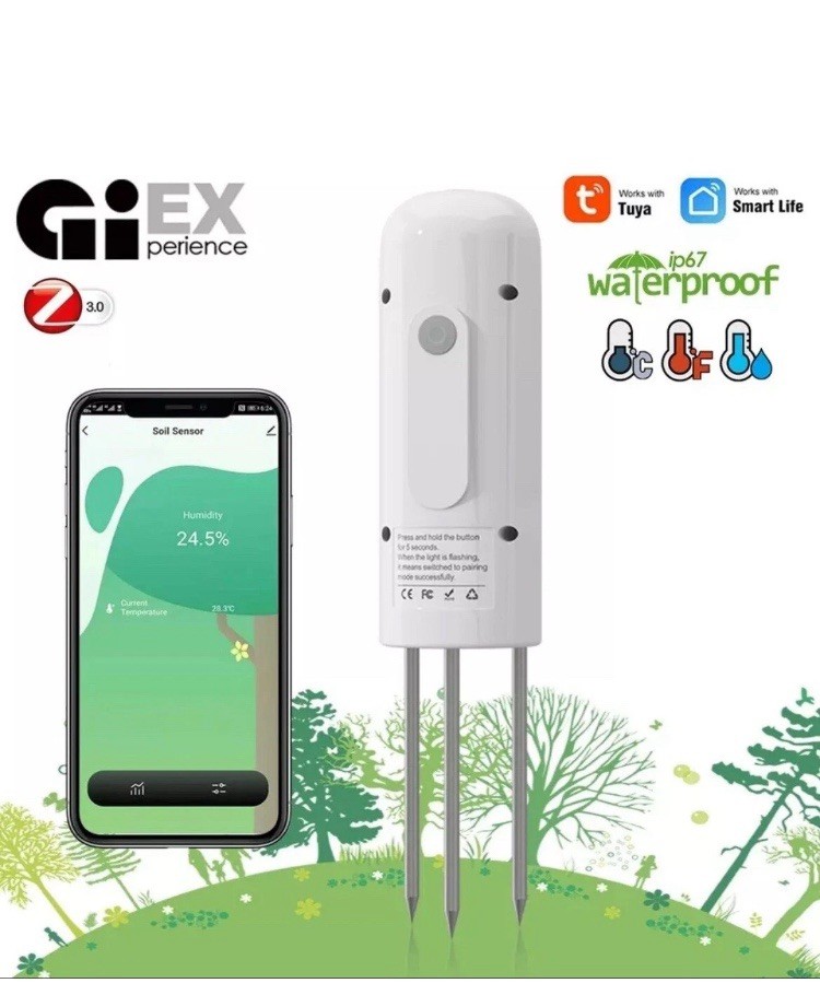 Soil Sensor GXM-01 ZigBee 3.0 Log Soil Moisture And Temperature Data Waterproof