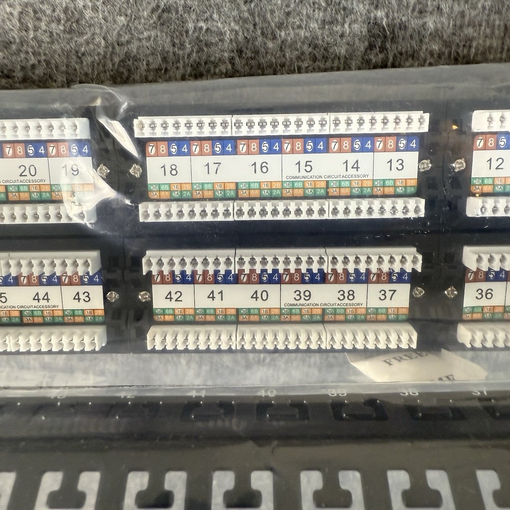 FGB 48 Port Patch Panel Cat 6A 1U Rackmount Ethernet Network New Open Box