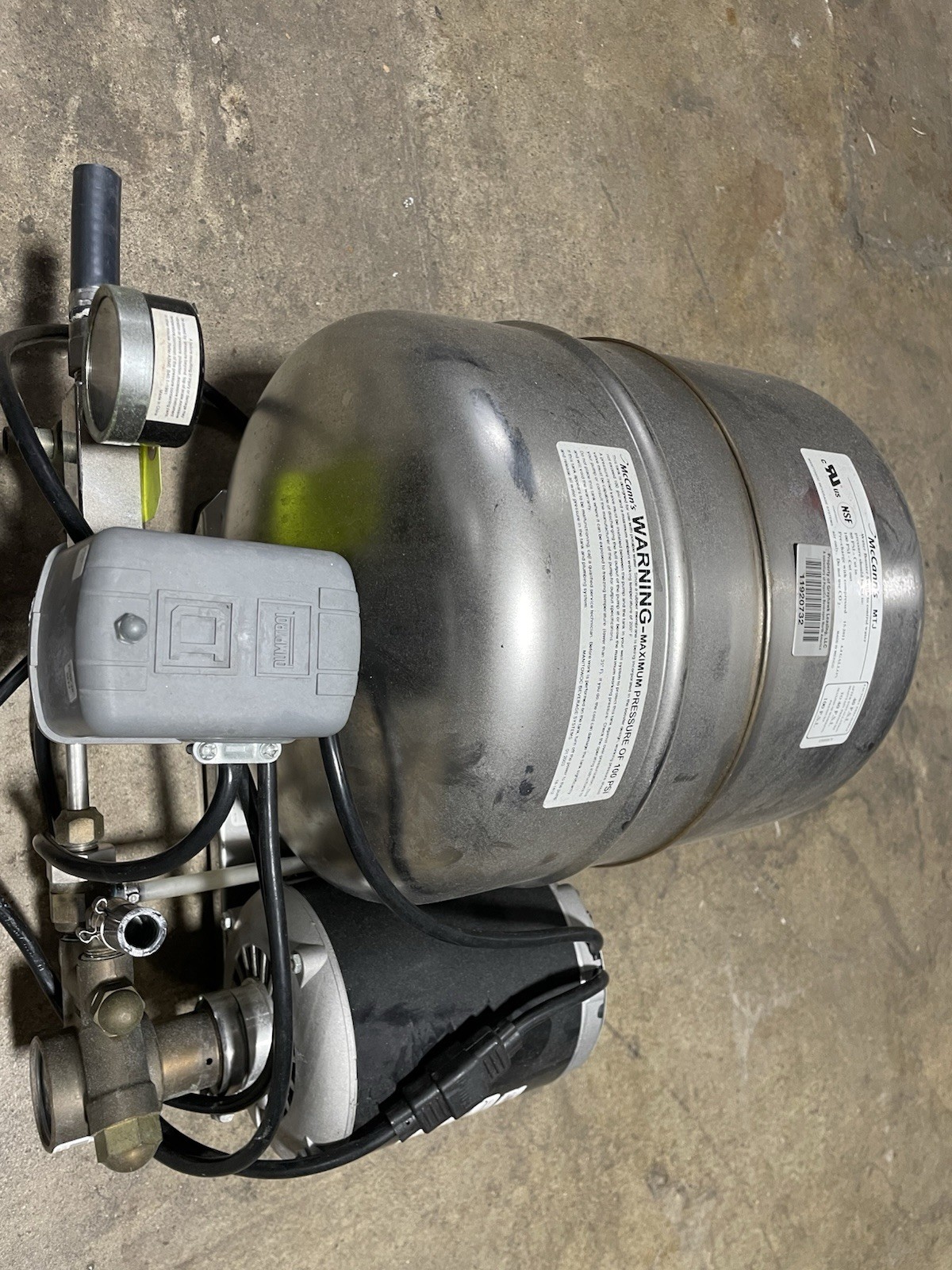 McCann's 2.0 Econo Booster, MTJ 4.4 Gallon Water Booster System 03-19 Soda