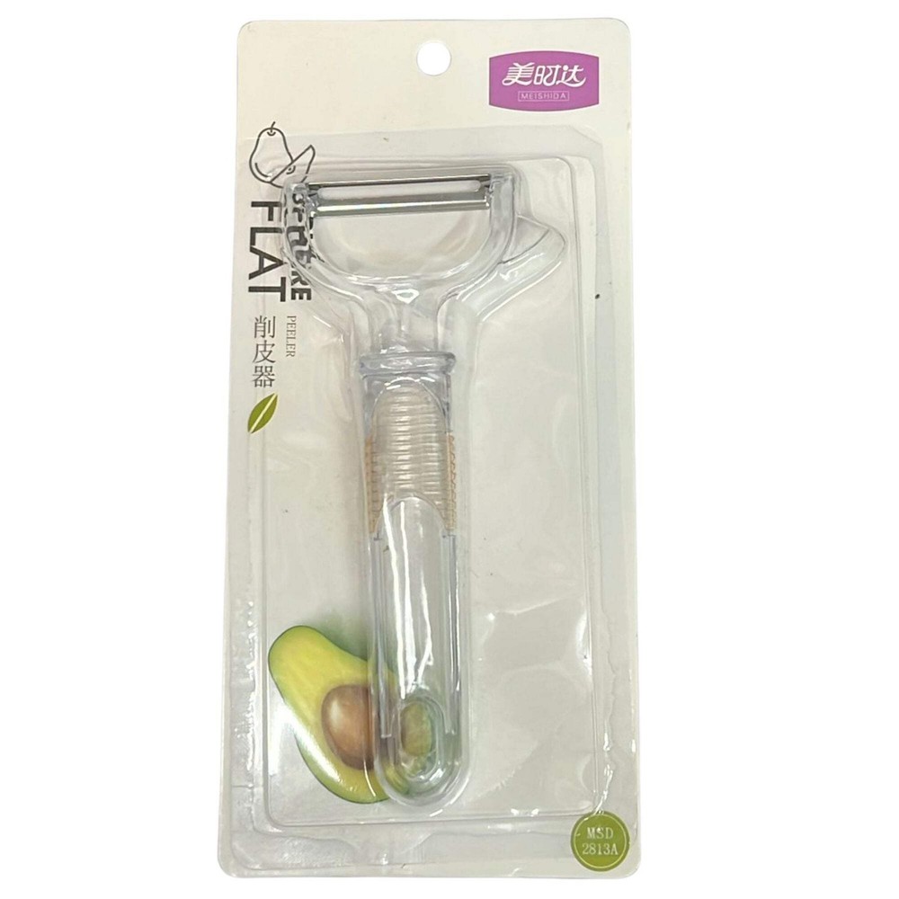 Crystal Handle Fruit & Vegetable Peeler – Flat Blade Design, 6.5" Long