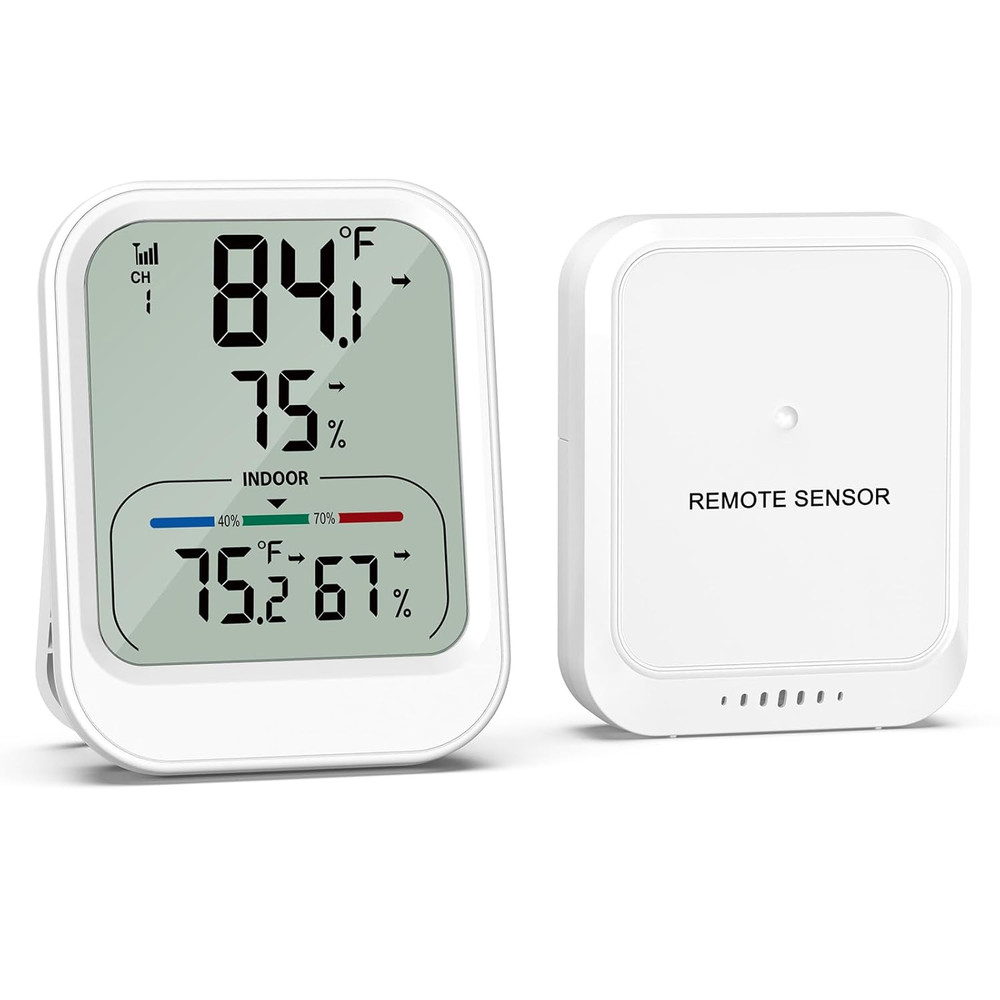 Digital Thermometer Hygrometer, Wireless Indoor Outdoor Thermometer, Temperature