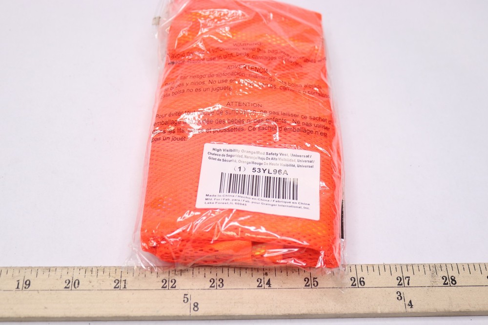 Universal Safety Vest Reflective Hazard Orange 53YL96A