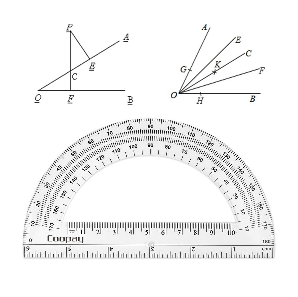 48 PCS Plastic Protractors Student Math Clear Protractor Set 180 Degrees 6 Inch