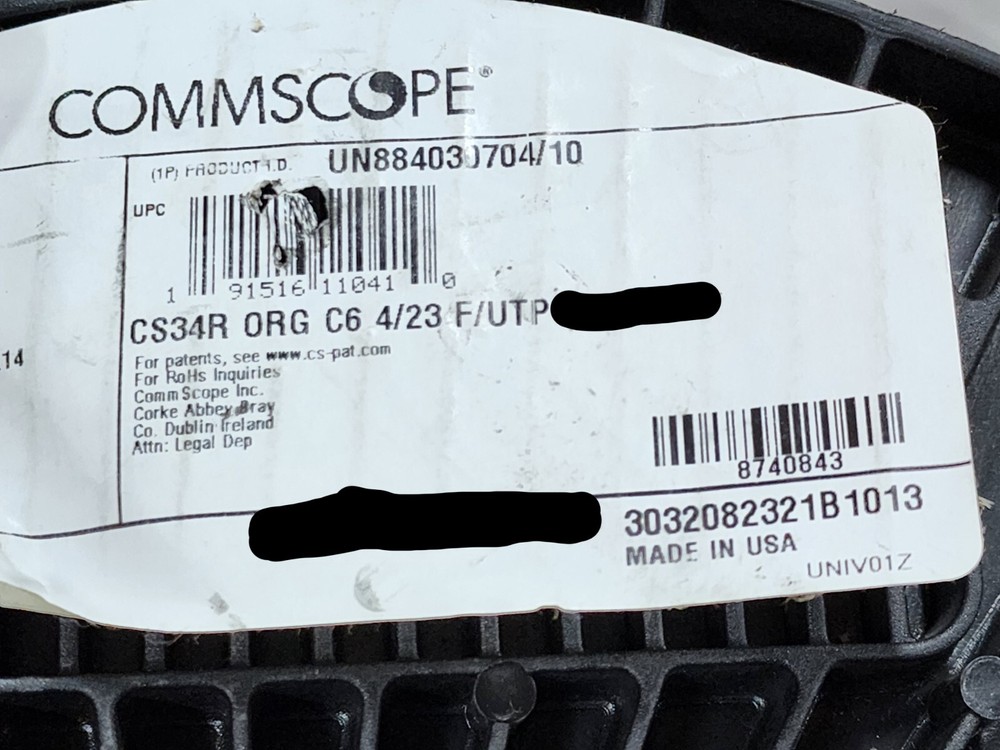 Commscope CS34R 23/4P Cat6 F/UTP WebTrak Riser Shield Network Cable Orange/100ft