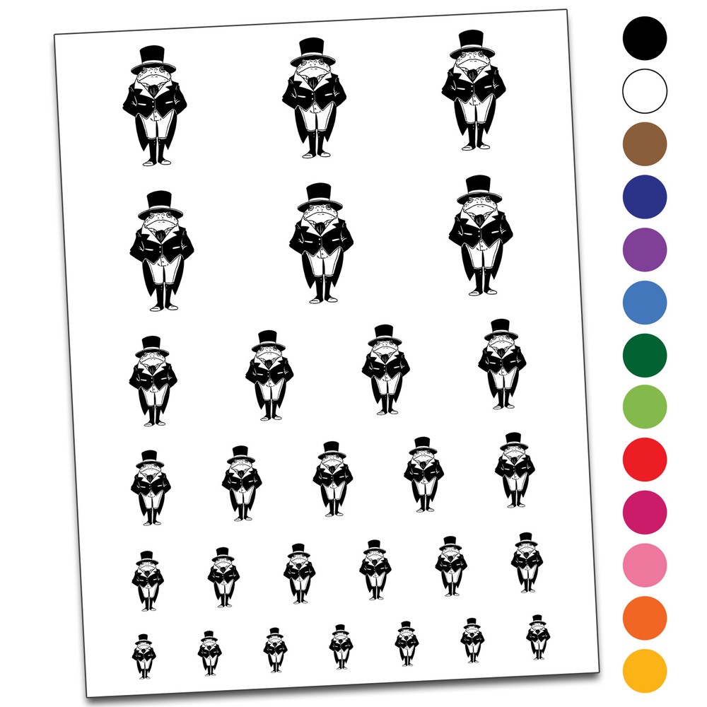 Dapper Gentleman Toad In Coat Temporary Tattoo Water Resistant Set