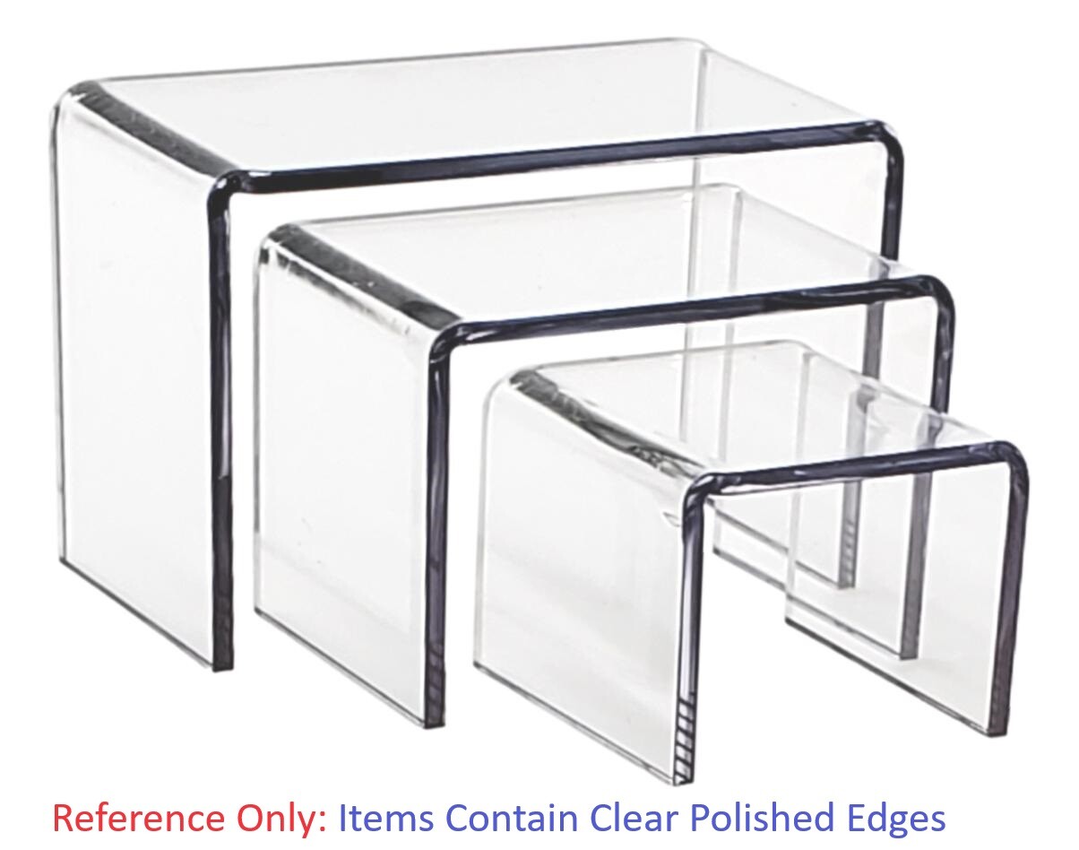 T'z Tagz Collectible Toy Figure Display Stand Clear Acrylic Decor Riser Lot of 2