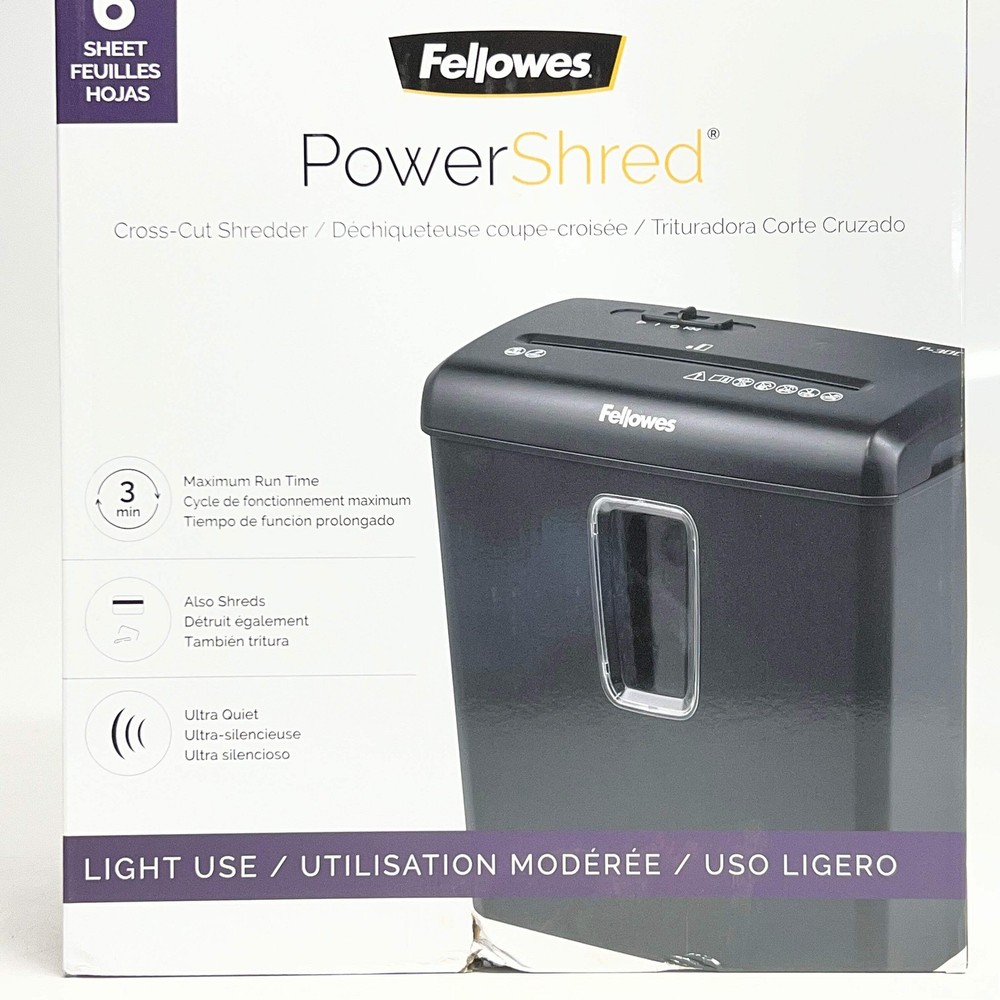 FELLOWES PowerShred 6 Sheet Cross-Cut Shredder P-30C