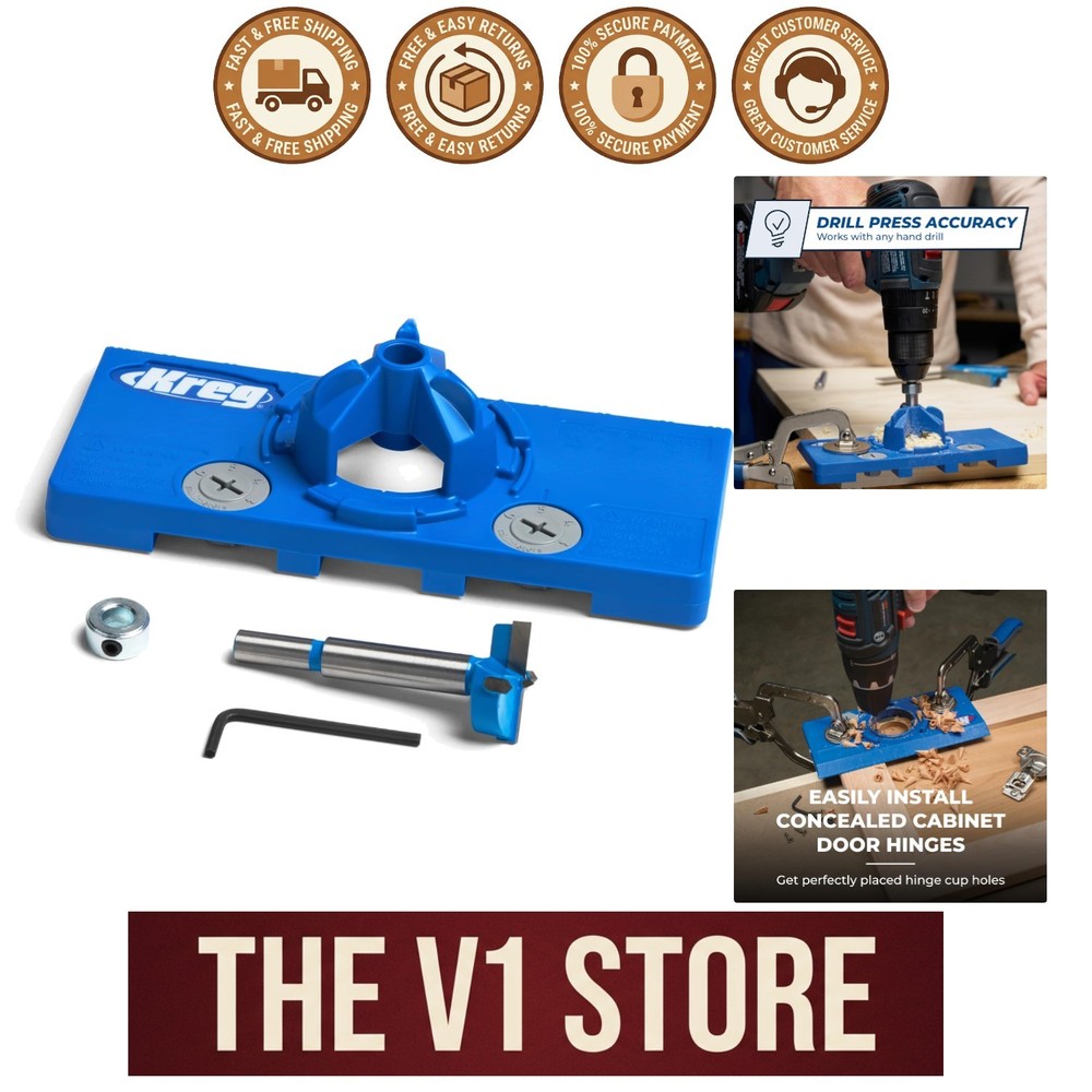 Precision Concealed Hinge Jig - 35mm Cup Drilling Tool for Perfect Installations