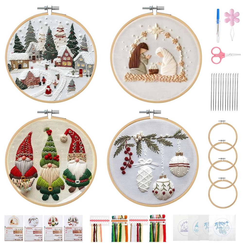 Christmas Medium, Holly Bauble + Fireplace + Stocking + Nativity
