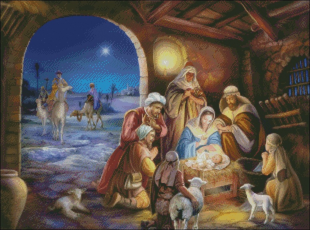Upon a Holy Night - Chart Counted Cross Stitch Patterns Needlework DIY DMC