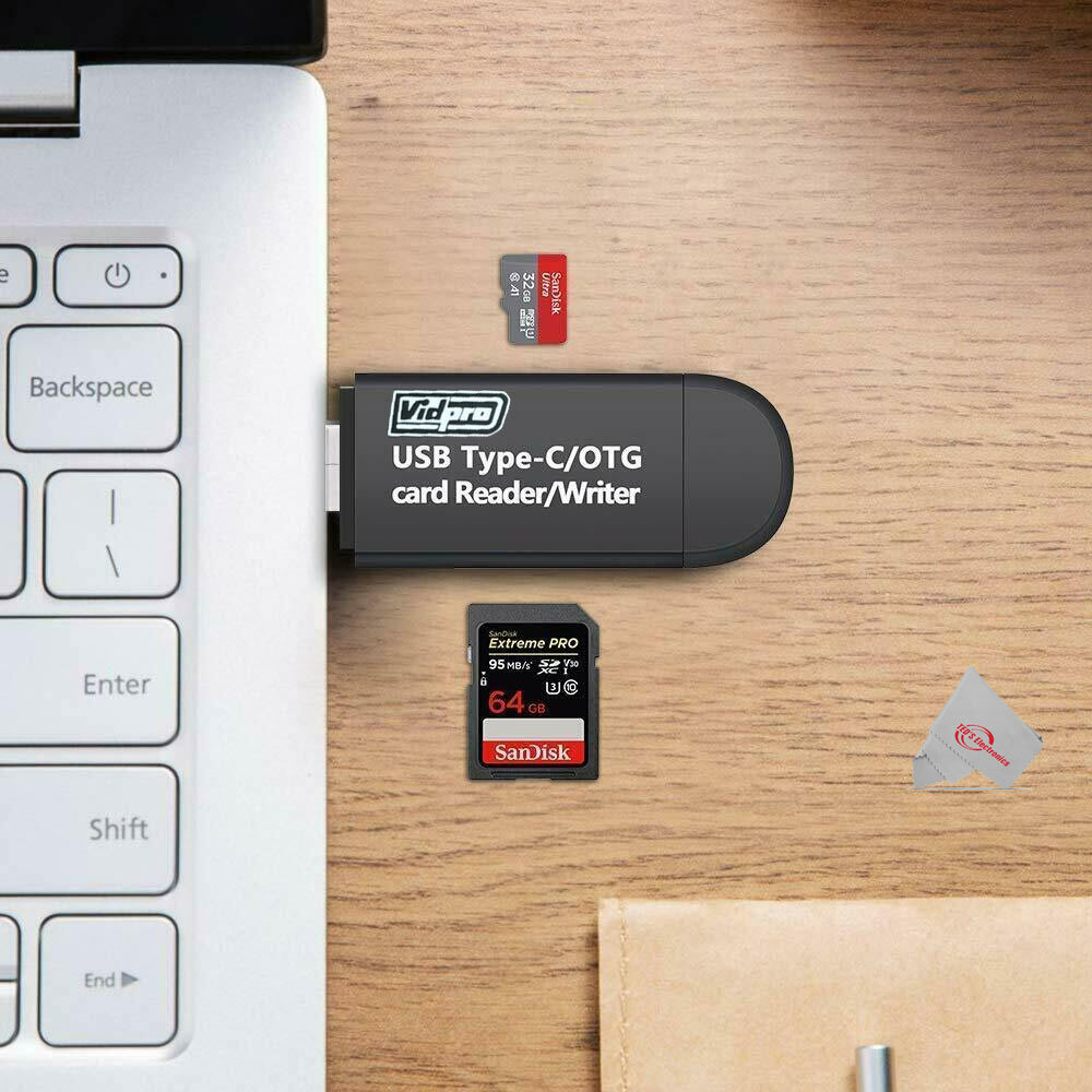 VidPro USB 2.0 Type-C microSD and SD Card Reader