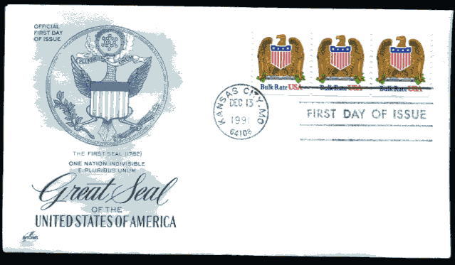 2602 (10c) Eagle & Shield,  ArtCraft, (blue), FDC