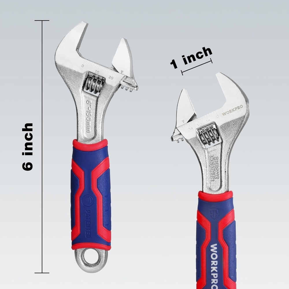 Versatile 6-Inch Adjustable Wrench with Precision Fit & Slip-Resistant Handle