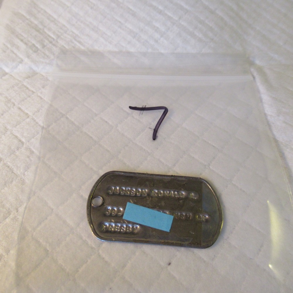 VINTAGE US MILITARY SINGLE  DOG TAG  RONALD JACKSON