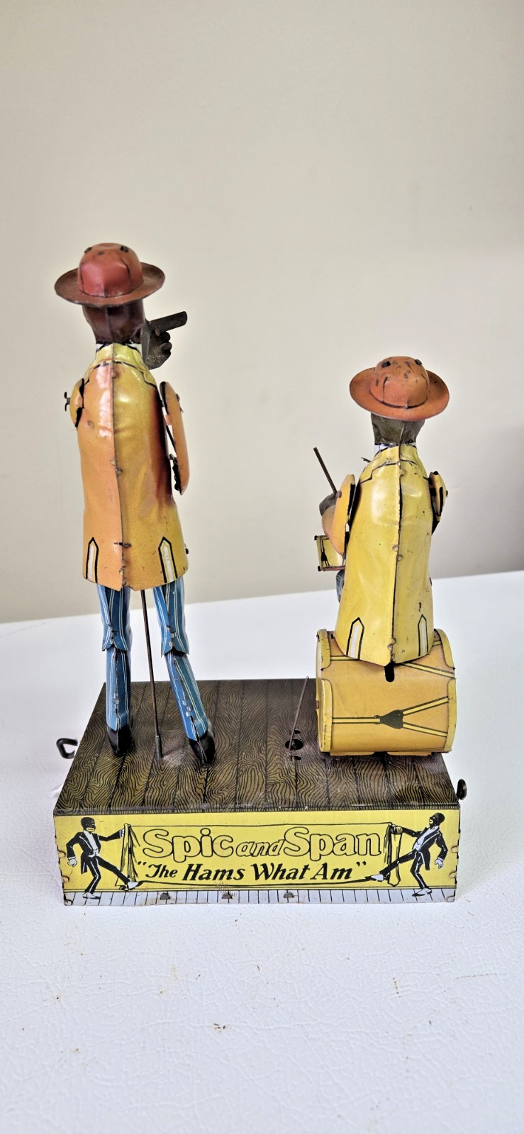 ANTIQUE WIND-UP MARX LITHOGRAPH TIN TOY "SPIC and SPAN" BAND - WORKING