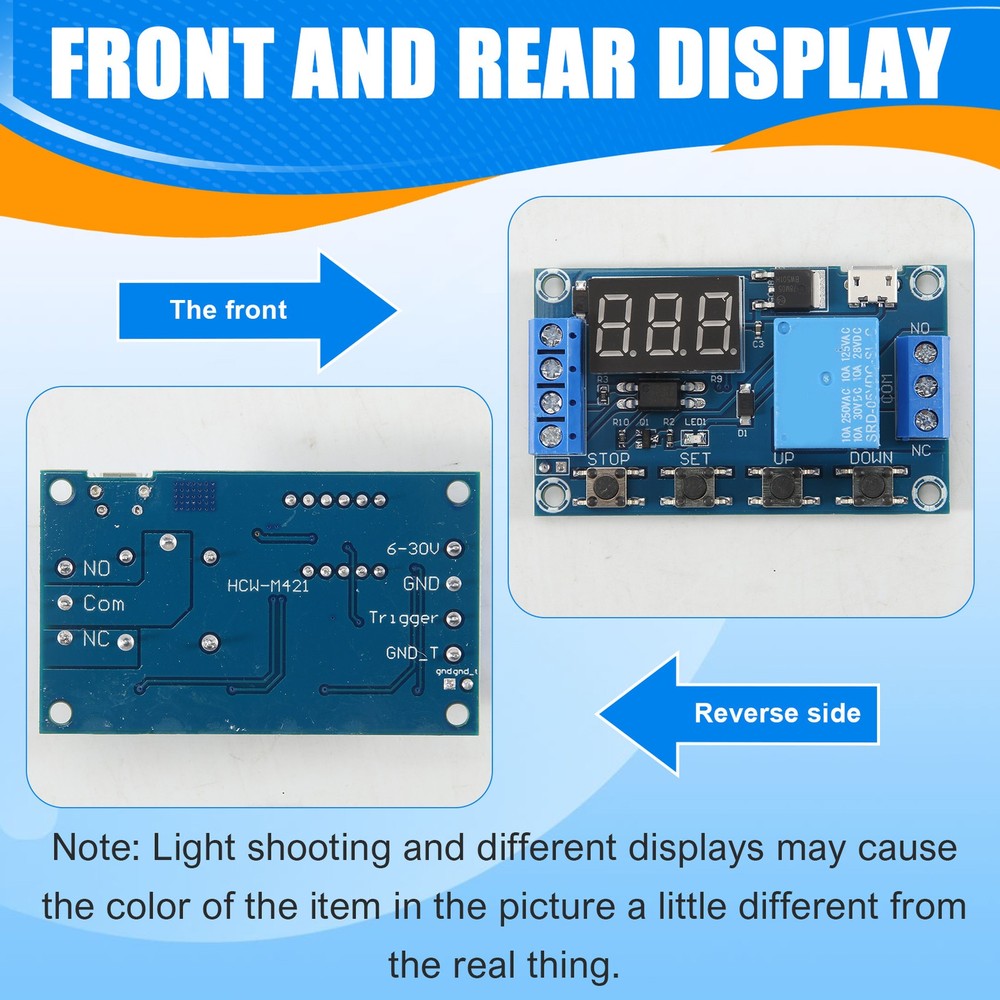 DC 6-30V Support Micro-USB 5V LED Display Automation Cycle Delay Timer8368