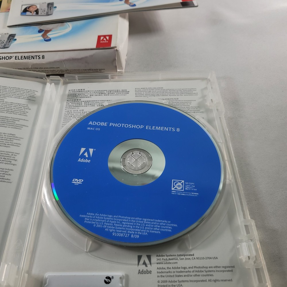 Adobe Photoshop Elements 8 Software Disc Mac Photo Image Editing Works w iPhoto