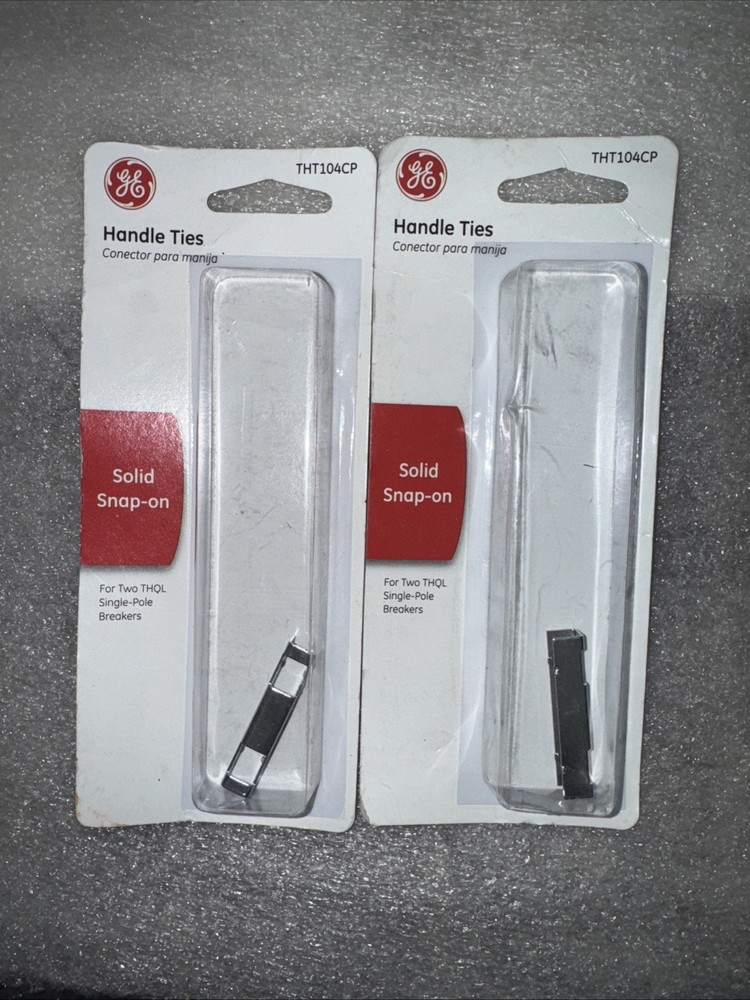 2PK GE THT104CP Solid Snap-On Handle Tie For Two each THQL Single Pole Breakers