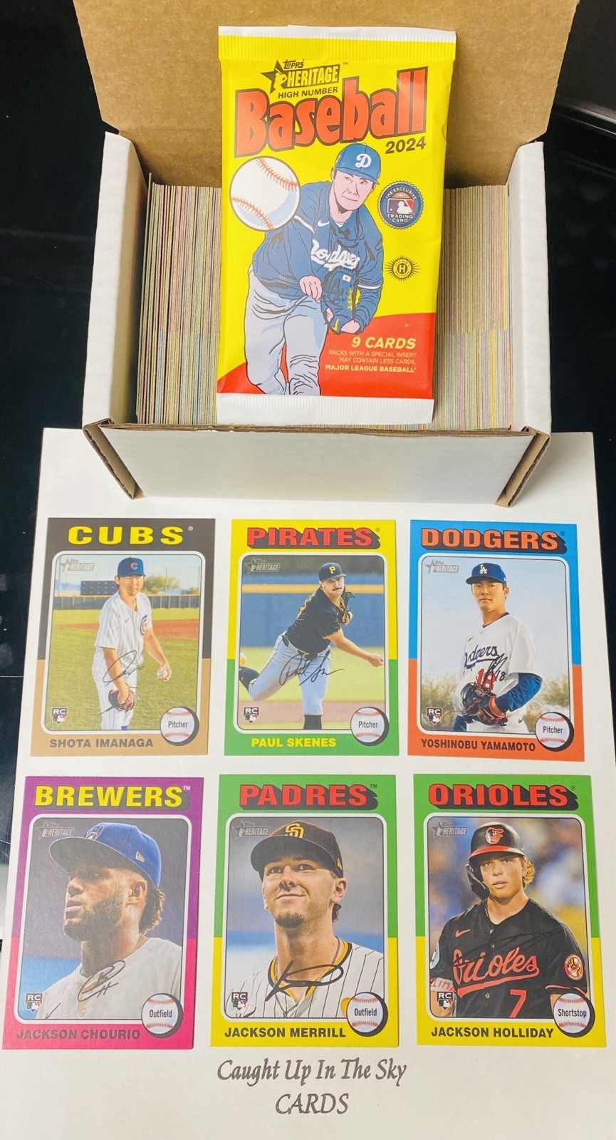 2024 Topps Heritage High Number Complete 225 Card Set W/SP’s Skenes, Merrill RC