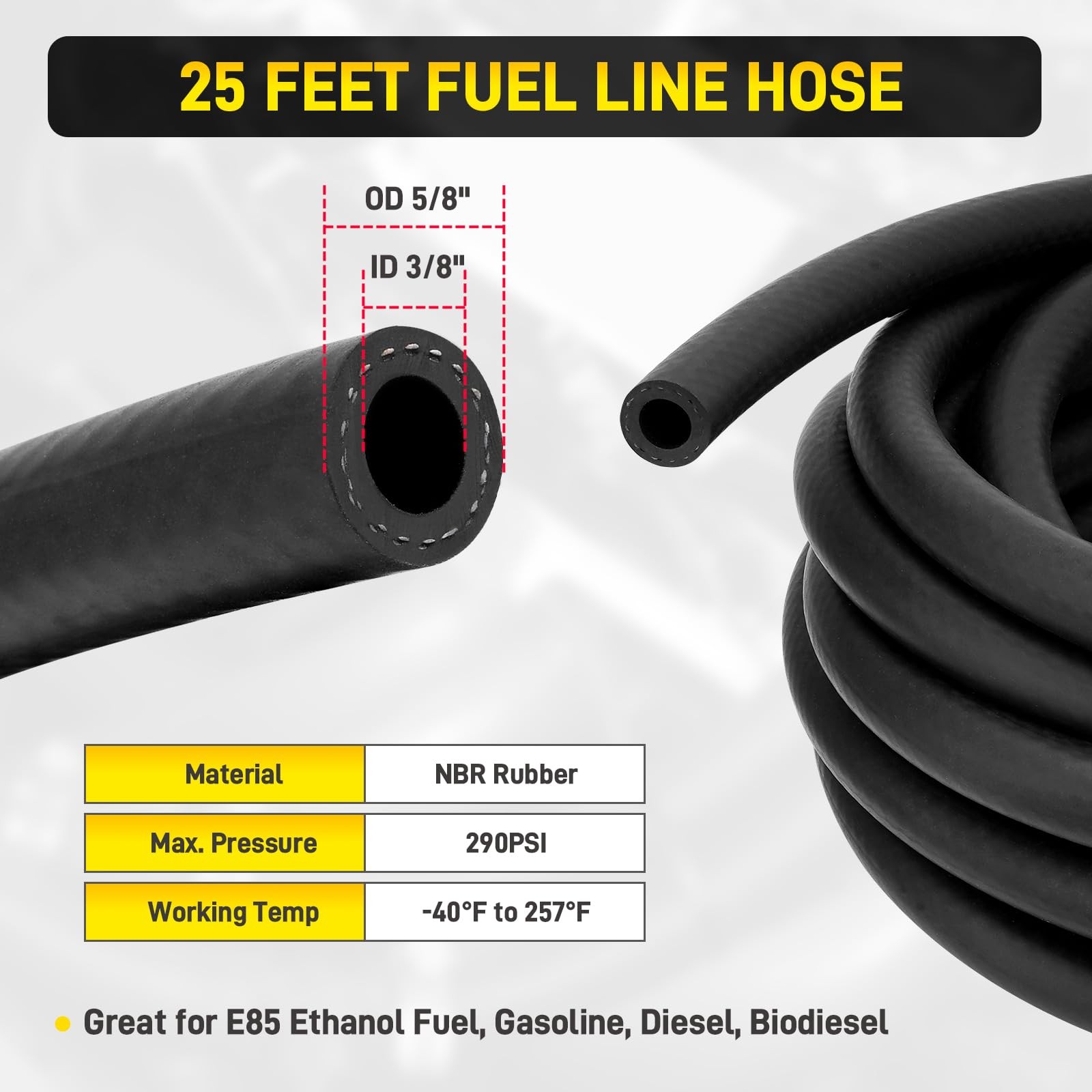 6AN Fuel Line Kit with LS Swap Fuel Filter Regulator 58PSI 6AN EFI Fuel Hose