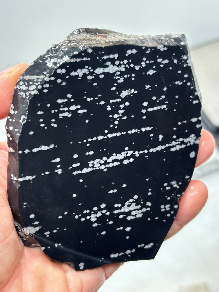 Snowflake Obsidian Slab Lapidary Cabbing Knapping Combo ship avail